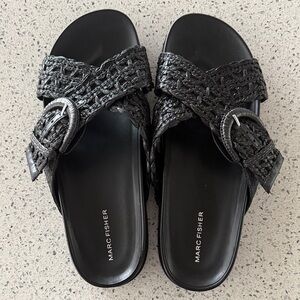 Marc Fisher Textured Black Women's Sandals